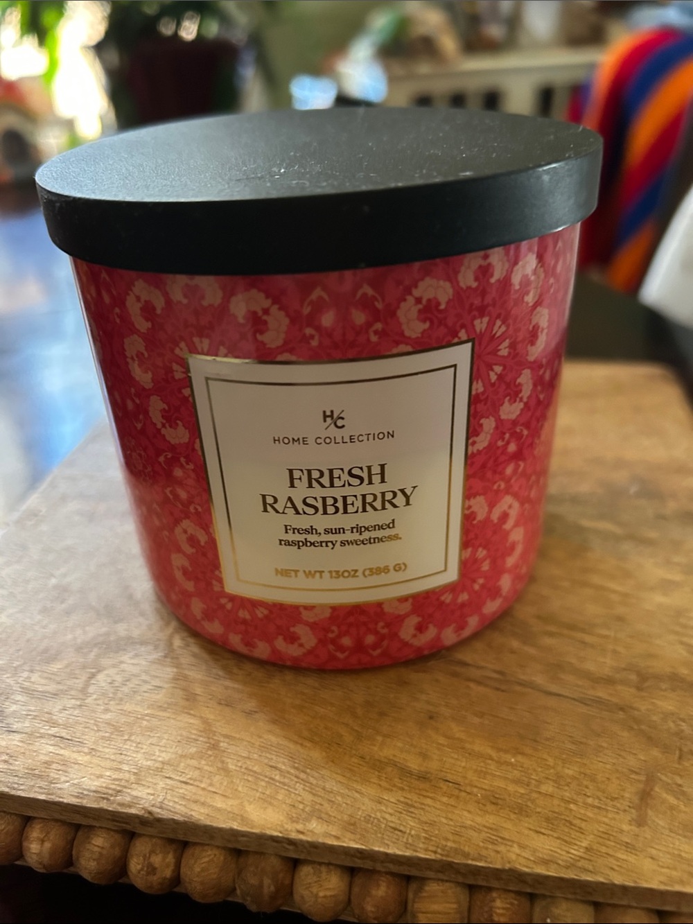 Home Collection Fresh Raspberry 3 Wick Candle 13 Oz New